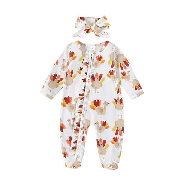 Romper Doisbetthsay para niña, pavo de Acción de Gracias, 12 a 18 m