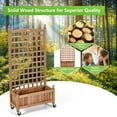 thumbnail image 6 of Patiojoy 2PC 50in Wood Planter Box with Trellis and Wheels Mobile Plant Raised Bed for Indoor&Outdoor, 6 of 7