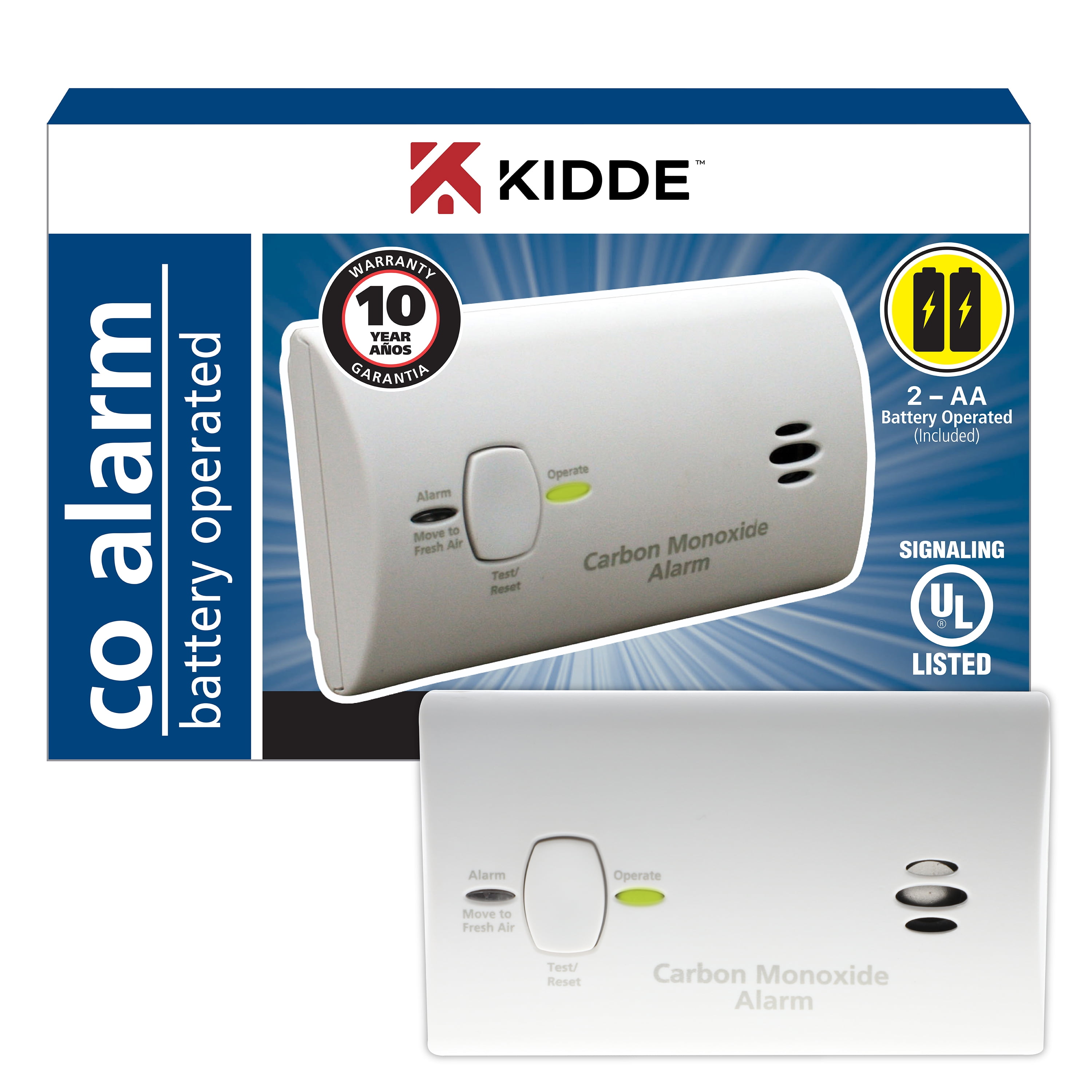 Kidde AA Battery Operated Basic Carbon Monoxide Alarm 9CO5