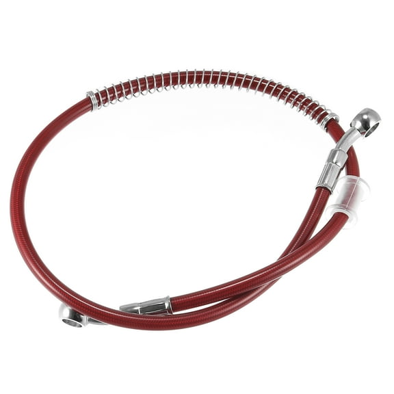 27.56" Length 10mm ID Motorcycle Hydraulic Brake Line Oil Hose Pipe Stainless Steel Braided Cable for ATV Motocross Red