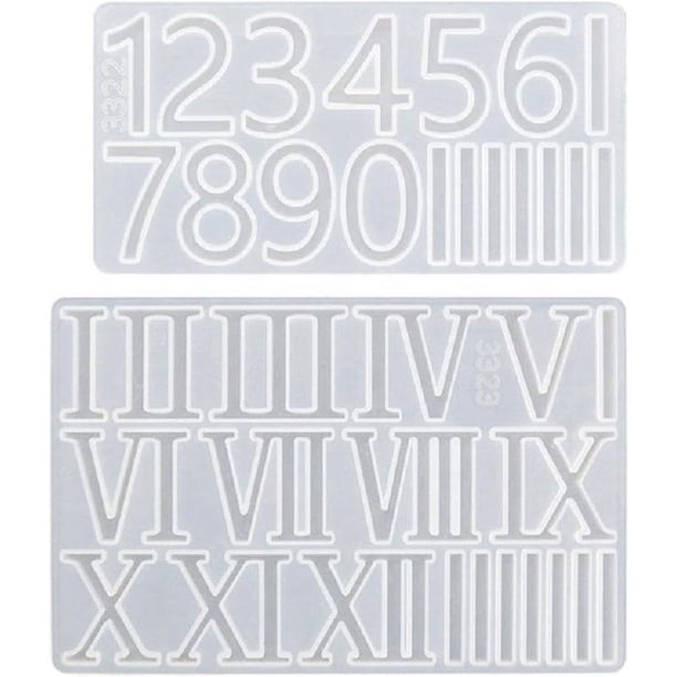 Molde de silicona con números arábigos y romanos para reloj, molde colgante de resina epoxi para adornos hechos a mano, manualidades, decoraciones para el hogar, 2 uds.