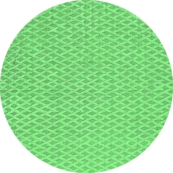 Ahgly Company Indoor Round Oriental Emerald Green Industrial Area Rugs, 7' Round