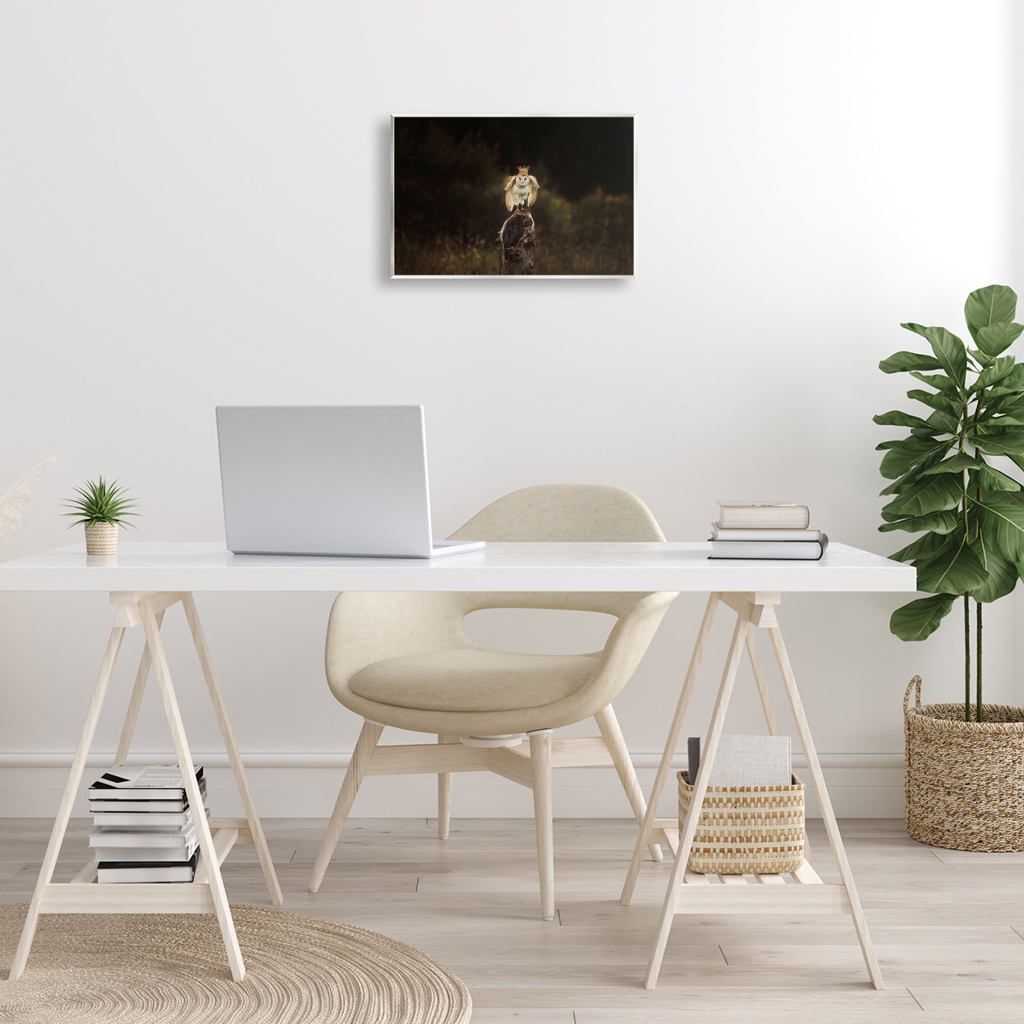 Stupell Industries Crowned Owl Perched Animals & Insects Photography Unframed Art Print Wall Art, 15 x 10