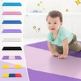 thumbnail image 6 of Hyxoo  6'x 2' Gymnastics Mat, 2" Thick Folding Tumbling Mat with Hook and Loop Fastener, Foldable Gym Mat with Carrying Handles, Cheer Mats for Kids Adults Home Exercise Aerobics Fitness, Purple/Pink, 6 of 9