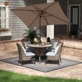 thumbnail image 2 of Mondawe 10' x 6'5 Patio Umbrella Taupe Rectangular Market Umbrella, 2 of 9
