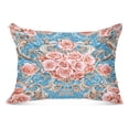 thumbnail image 4 of Pillow Case Plush Pillow Blush Roses on Aqua Case standard size/King size/Queen size Bed Pillow Pillowcases, 4 of 9