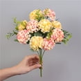 thumbnail image 5 of Artificial Flowers Champagne 10 Head Hydrangea Bouquet Faux Hydrangea Arrangement Fake Flower Bouquet Decorative Faux Floral for Home Wedding Party Decor, 5 of 7