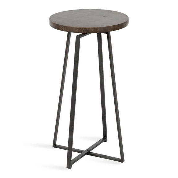 Kate and Laurel Zia Modern Side Table, 15 x 15 x 26, Gray, Decorative Round Metal End Table for Display and Storage