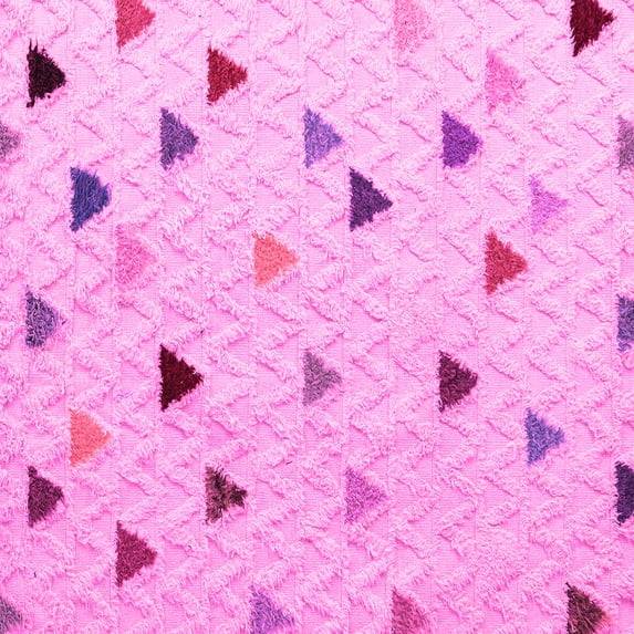 Ahgly Company Indoor Square Solid Pink Modern Area Rugs, 8' Square