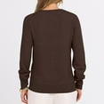 thumbnail image 6 of Women's Casual V-Neck Sweater Base Layer Knitted Long Sleeve Solid Color Top for Fall Winter Versatile Basics,Coffee,M, 6 of 7