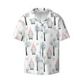 thumbnail image 5 of Daiia Pink oldman Winter Forest Men's Linen Shirts Short Sleeve Casual Shirts Button Down Shirt for Men Beach Summer Wedding Shirt-Large, 5 of 6