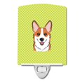 thumbnail image 1 of Carolines Treasures BB1316CNL Checkerboard Lime Green Corgi Ceramic Night Light, 1 of 1