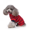 thumbnail image 2 of YUEHAO Dog Sweaters for Small Dogs Pet Clothes Home Wear Striped Pajamas High Collar Four-Legged Clothes Pet Dog Clothes (Red, XL), 2 of 8