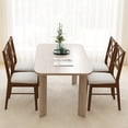 thumbnail image 4 of Topbuy Modern Dining Chair Set of 2 Armless Kitchen Chair with Rubber Wood Frame Upholstered Seat Brown, 4 of 9