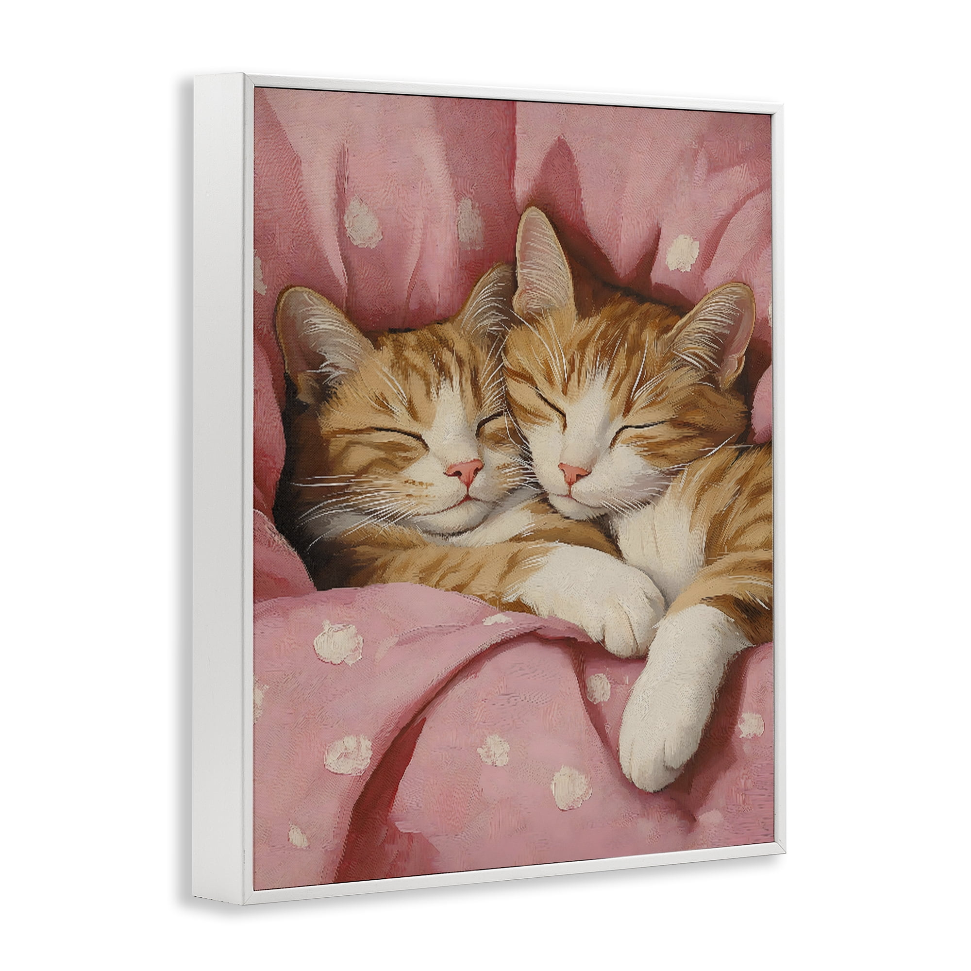 Stupell Industries Sleeping Orange Cats Embrace White Framed Giclee Art, design by The Prints Vibe