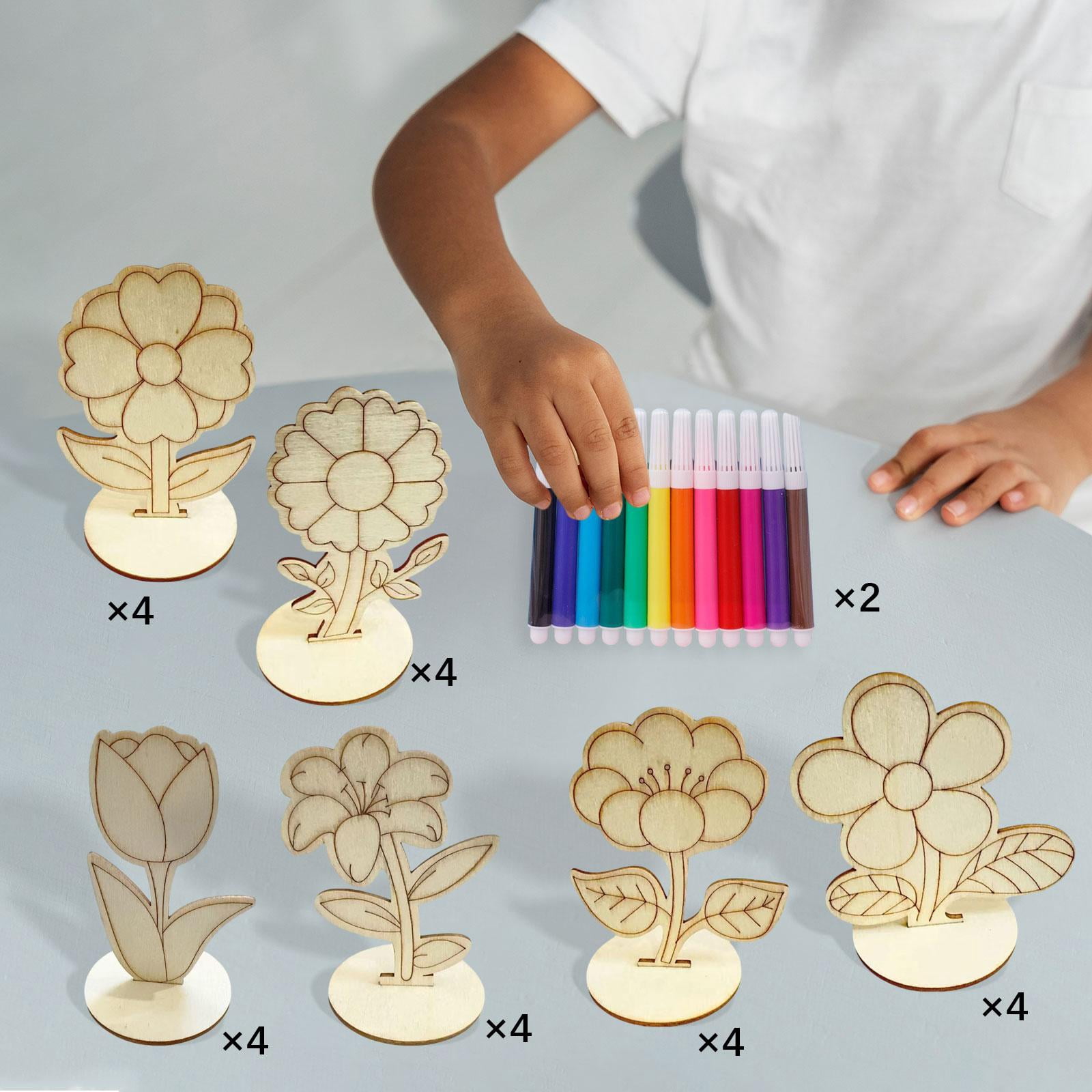 balikha 24 Pieces for Kids Early Education Toy Decoration Ornaments DIY Coloring Toy Kit Preschool Craft Material Kids
