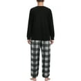 thumbnail image 3 of GENTS BLISS Men Pajamas Set Long Sleeve 2 Piece Set Crewneck Shirts with Pocket and Plaid Soft Bottoms Sets Sleep Pajamas for Men, 3 of 7