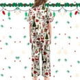 thumbnail image 6 of Gaexia Christmas Kids Silk Sets 3 Piece Girls Boys Satin Set Button-Down Soft Short Sleeve Shorts Pants 3pcs, 6 of 8