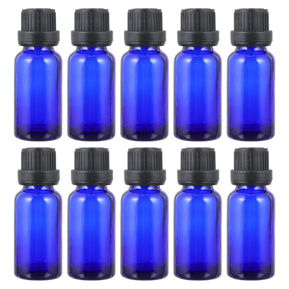Blue Essential Oil Empty Bottle 15 Pcs Perfume Dispenser Small Glass Vials Cosmetic Travel Containers Dropper
