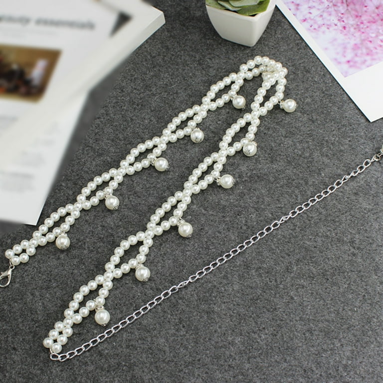 Faux Pearl Thin Waist Chain Belt, Women's Dress Waist Chain Rope, Summer  Accessories Dress Decorative Belt