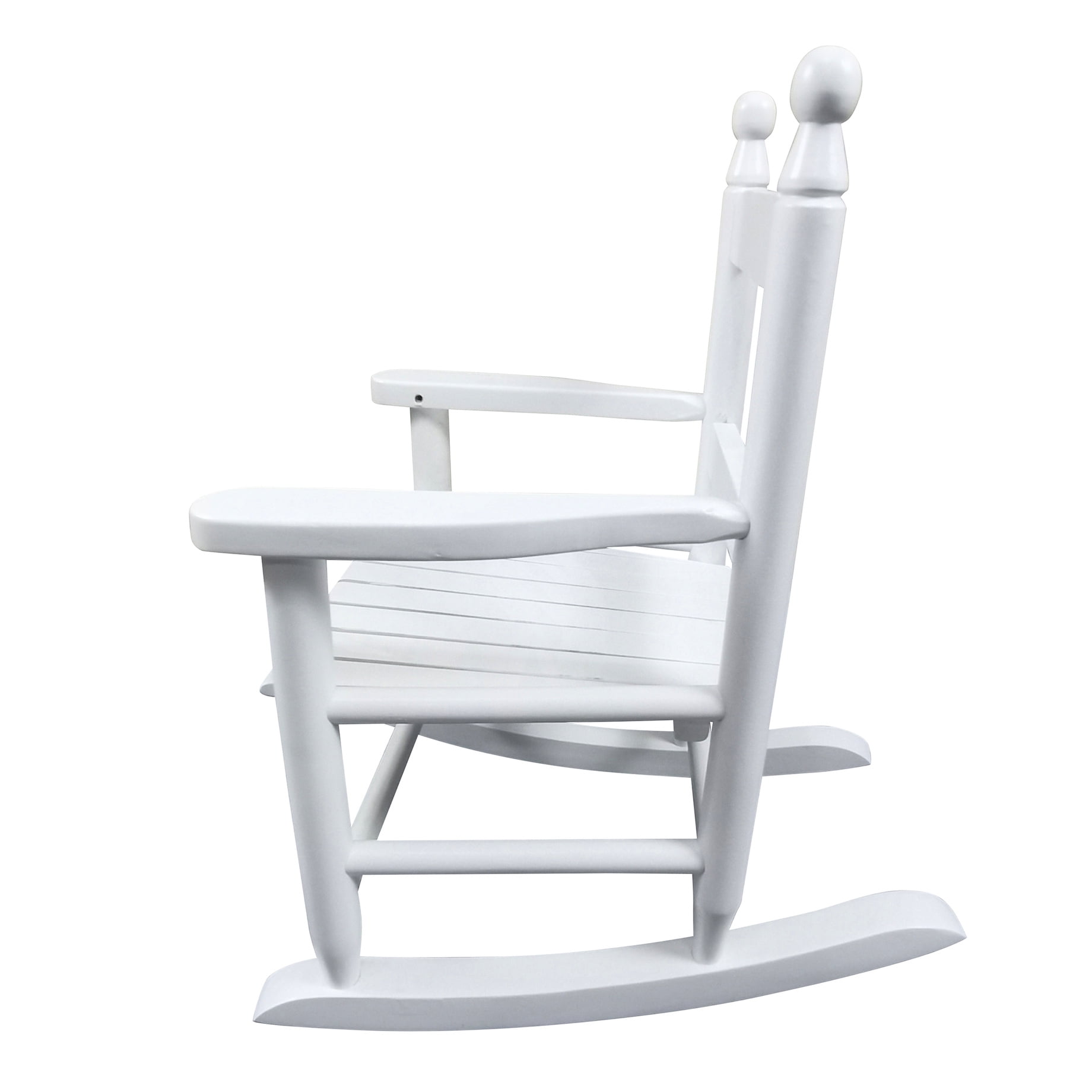 Rocking Chair - White Solid Wood, Fit For Indoor & Outdoor Spaces, Construction, Comfortable Back, 110 Lbs Weight Capacity Hardwood Material, Outdoor, Seat Limit, Easy Assembly Process, Kit,