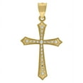 thumbnail image 2 of Auriga 10k Two-Tone Gold Cubic Zirconia Cross Religious Charm Pendant for Women, 2 of 5