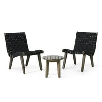 Morganton Rope Weave Outdoor Chat Set, Black and Teak