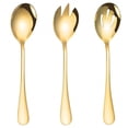 thumbnail image 1 of Naiovety Juego de vajilla de acero inoxidable de 3 piezas Cuchara de ensalada multifuncional Cuchara decorativa Tenedor Cuchara de postre decorativa para Mostrada Naiovety HA021318-00, 1 of 6