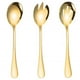thumbnail image 1 of Matsuzay Juego de vajilla de acero inoxidable de 3 piezas Cuchara de ensalada multifuncional Cuchara decorativa Tenedor Cuchara de postre decorativa para Mostrada Matsuzay HA021318-00, 1 of 1