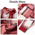 thumbnail image 6 of UVN Plaid Shirts for Women Flannel Long Sleeve Shacket Jacket Ladies Shirt Button Down Top Casual Coats, 6 of 7