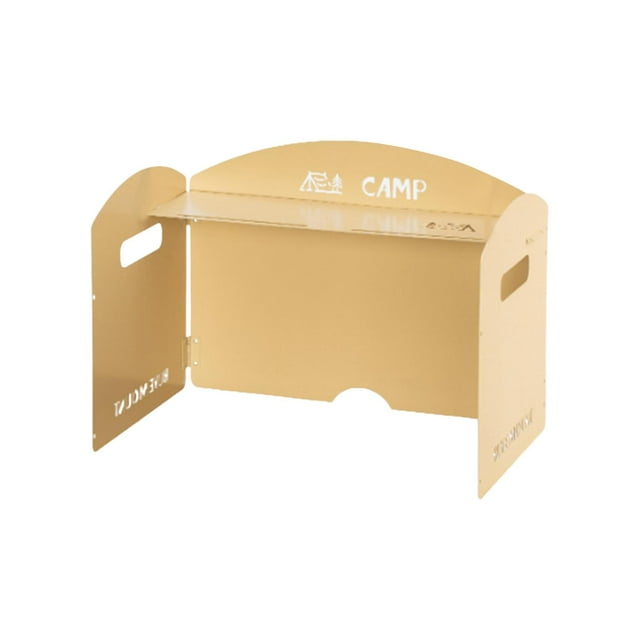 Parabrisas ligero para horno de campamento con bolsa de almacenamiento, plegable, para gas Marrón
