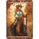 thumbnail image 1 of Placa de Metal Vintage de hierro, pintura Rectangular de chica vaquera, Arte de la pared Decoración, 20x30cm, 1 of 9