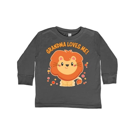 

Inktastic Grandma Loves Me- cute lion Gift Toddler Boy or Toddler Girl Long Sleeve T-Shirt