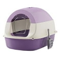 thumbnail image 4 of Hooded Cat Litter Box with Front Door Flap Reusable Enclosed Cat Litter Box Violet, 4 of 8