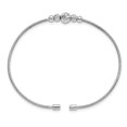 thumbnail image 2 of Diamond2Deal 925 Sterling Silver Rhodié D / C Manchette Perlée Bangle for Women, 2 of 6