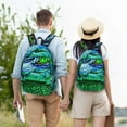 thumbnail image 4 of Easygdp Colorful Stained Glass Crocodile Mochila de Lona Resistente para Laptop, Compatible con Laptops de 15 a 17 pulgadas, Ideal para Escuela, Trabajo y Viajes-Medium, 4 of 5