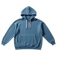 thumbnail image 4 of LYSMORA Men's Waffle Knit Quarter Zip Hoodie, Contrast Drawstring Oversized Long Sleeve Casual Pullover Sweatshirt With Front Kangaroo Pocket, 4 of 5