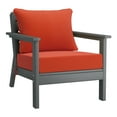 thumbnail image 4 of WestinTrends Avalon Outdoor Modern HDPE Patio Club Chairs with Deep Seat Cushions (Set of 2), Gray/Orange, 4 of 5
