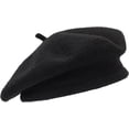 thumbnail image 1 of Gorro de boina francesa para mujer - Gorro de invierno de lana cálida para artista - Boina de moda clásica para damas y niñas 56-58 cm negro, 1 of 5