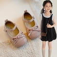thumbnail image 6 of Viluyesy Girls’ Spring Summer Leather Flat Shoes – Soft Sole Comfortable Fashion Footwear with Bowknot Detail and Timeless Minimalist Design Pink Size 10.5, 6 of 9