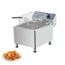 Luku Commercial Deep Fryer, Electric Deep Fryer With Baskets and Lid, 11L/3.3Gal 1700W Stainless Steel Oil Fryer, Temperature Control for Home Kitchen and Restaurant