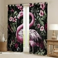 thumbnail image 2 of jejeloiu Pink Flamingo Blackout Curtains,Green Monstera Leaf Curtains Pack of 2 (38x45 Each),Tropical Botanical Leaves Window Curtains For Girl Boy,Super Cozy Room Decor, 2 of 6