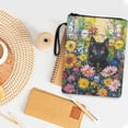 thumbnail image 3 of HELLHERO Book Protector for Books Lovers, 11.4 Inch X 8.66 Inch Book Organzier Holder with Waterproof, Books, Magazines, and Stationery Black Cat Floral for Men Black Cat Floral, 3 of 7