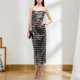 thumbnail image 5 of Vestido Vestido maxi sin espalda para mujer Cuello cuadrado Sin mangas Hombro Clubwear Ropa Cgtredaw Negro T L para Mujer, 5 of 7