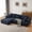 Dark Blue, variant on MAYEERTY Modern Corduroy Modular Sectional Sofa - Boneless Couch for Apartments & Studios, 104"W x 67"D Gray