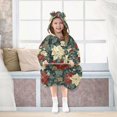 thumbnail image 7 of FORMRS Wearable Blanket Hoodie with Sleeves for Kids Cozy Flannel Sweatshirt, Christmas Blooms, 7 of 7