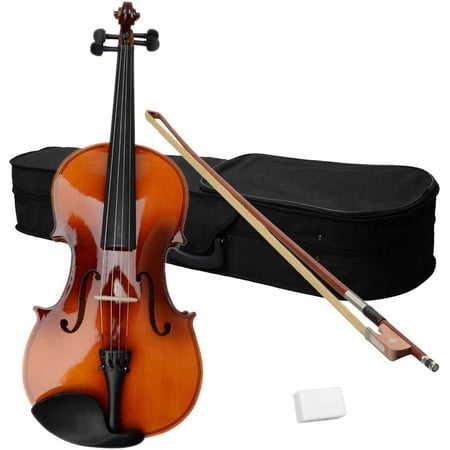 16 Inch Acoustic Viola Set,Handmade Varnish Solid Wood Viola Kit with Case, Bow, Rosin for Amateurs Student Beginners (Brown)