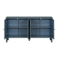 thumbnail image 5 of Noble House Sideboard Buffet Cabinet with Floral Carvings, Adjustable Shelves, Solid Wood Legs, and Brass Handles, Vintage Style Storage, Antique Blue, 5 of 7