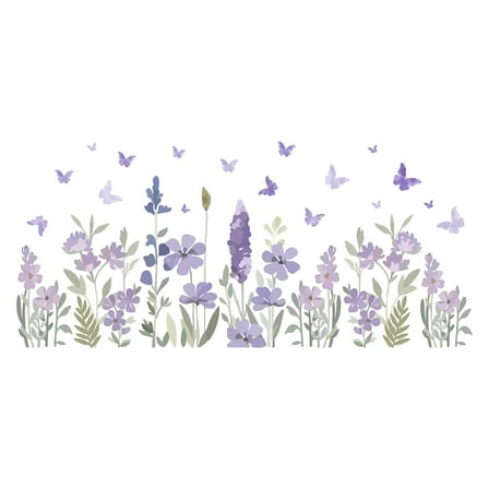 PVC Wall Stickers Wall Decoration Flower Pattern 290x1180mm 2pcs/set 1set