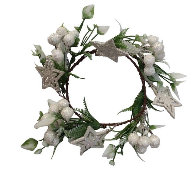 Vela Guirnalda Anillo Corona de Puerta de Navidad Decoración de Navidad Puerta Delantera Corona de Navidad para Ventana de Navidad Decoración Del Estilo C